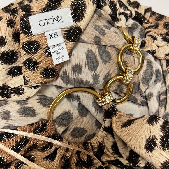 NWT Cache One Shoulder Leopard Print Mini Dress - Picture 6 of 8